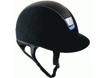 CASQUE SAMSHIELD BLEU MARINE  DESSUS CUIR LISERE BLEU CIEL