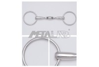 MORS DE BRIDE INOX DOUBLE BRISURE LIEN OVAL CANON PLEIN METALAB