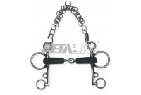  MORS PELHAM INOX CANON GAINE DE CAOUTCHOUC SOUPLE  BRANCHES LONGUES  METALAB