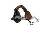 HACKAMORE MUSEROLLE DOUBLEE CUIR BARRE BASSE METALAB