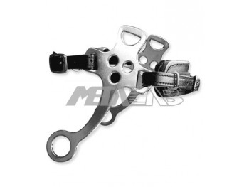 HACKAMORE EN ACIER CHROME MUSEROLLE EN CUIR METALAB