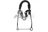 HAKAMORE EN ACIER CHROME MUSEROLLE EN CUIR TRESSE METALAB