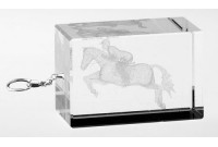 Porte clef en cristal en 3d hkm