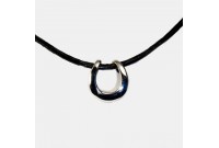 PENDENTIF FER A CHEVAL AVEC LACET CUIR